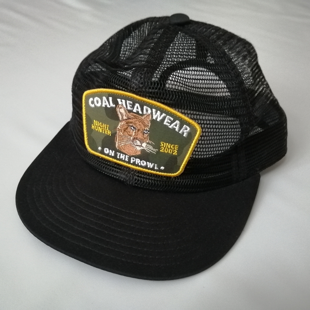 Coal Headwear Nighthunter Black Mesh Trucker Hat NWT
